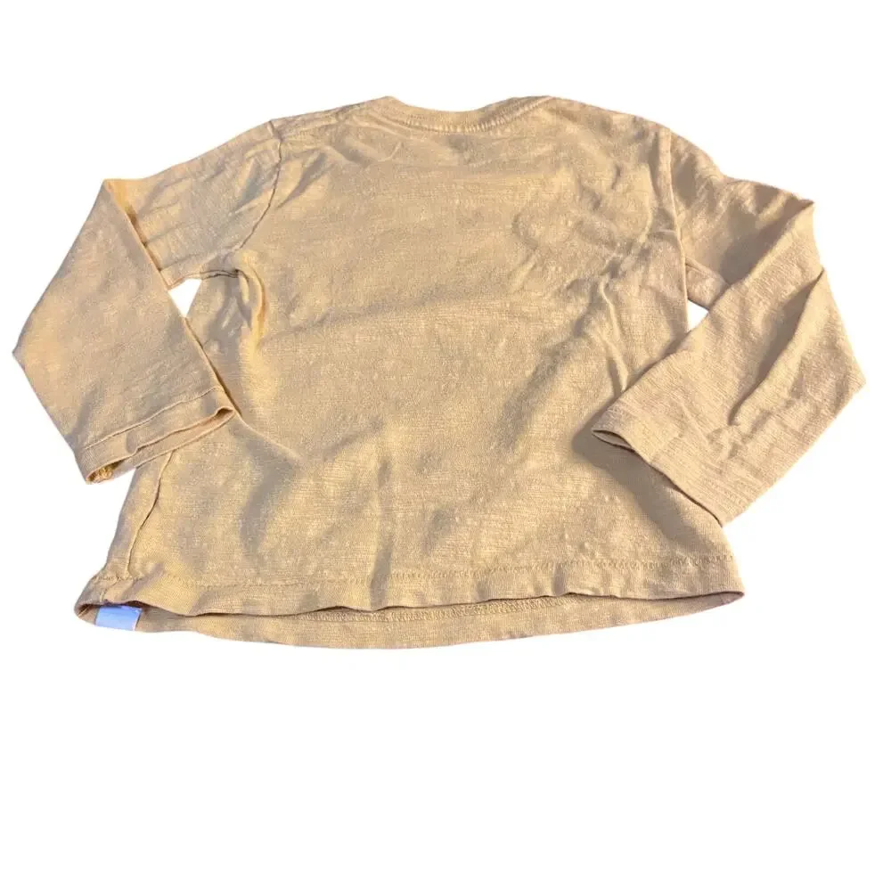 Gap yellow polar bear eating pizza winter long sleeve shirt SIZE 3‎